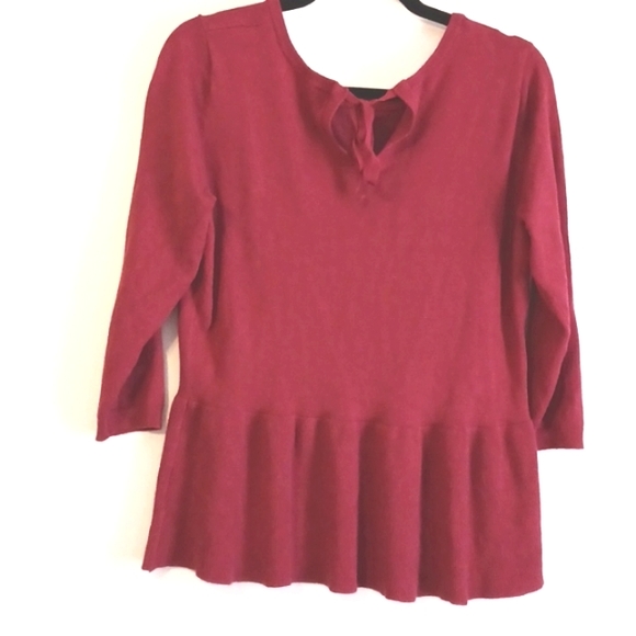 Time and Tru "Red Rum" Knit Topin Size Large (12-14) - Picture 4 of 7